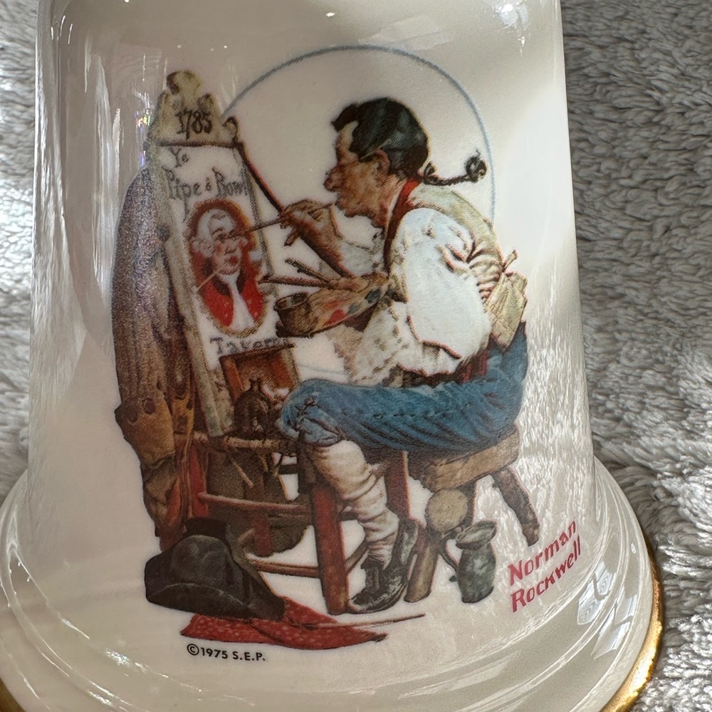 VTG Norman Rockwell TAVERN SIGN PAINTER 1976 - LIMITED EDITION BELL - Picture 5 of 9